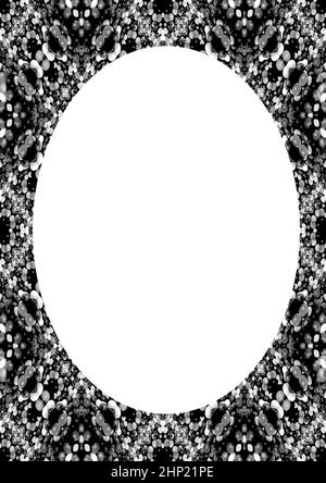 White circle frame background with decorated design borders Stock Photo