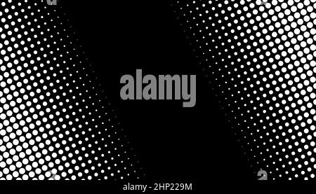 Retro halftone gradient from dots. Monochrome white and black halftone background with circles. Vector illustration Stock Vector