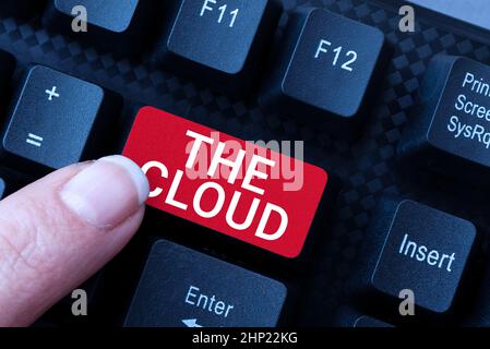 Hand writing sign The Cloud, Internet Concept Programs used in Storing Accessing data over the internet Abstract Fixing Internet Problem, Maintaining Stock Photo