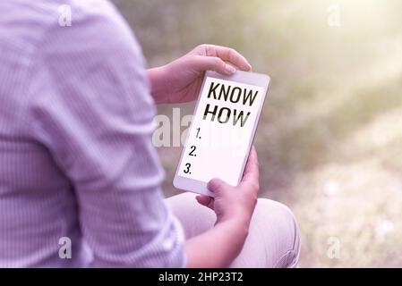 Conceptual display Know How, Internet Concept The process to learn of doing things you will do for the first time Online Jobs And Working Remotely Con Stock Photo