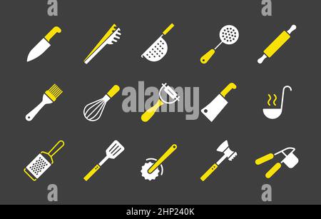 Kitchenware and kitchen vector icon set Stock Vector