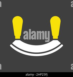 Double bladed herb-cutter or Mezzaluna vector icon Stock Vector