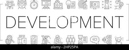 Project launching linear icons set. Initiative, Rollout, Debut ...