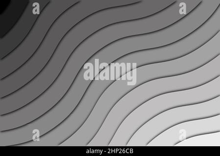 Wavy and geometric lines abstract background, Black and gray gradient lines shapes. High quality illustration Stock Photo