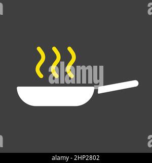 Frying pan vector icon. Kitchen appliance Stock Vector