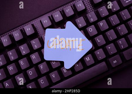 Text caption presenting Update, Word Written on Make something more modern Adding new facts Changing its design Abstract Recording List Of Online Shop Stock Photo