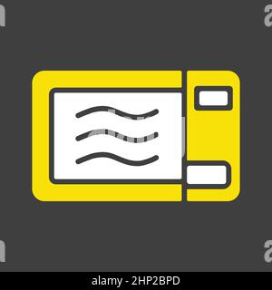 Microwave vector icon. Electric kitchen appliance Stock Vector