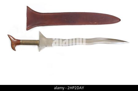 Filipino Fighting Sword and Sheath Isolated on White Background Stock Photo