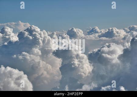 Clouds seen from above in a plane flight Stock Photo