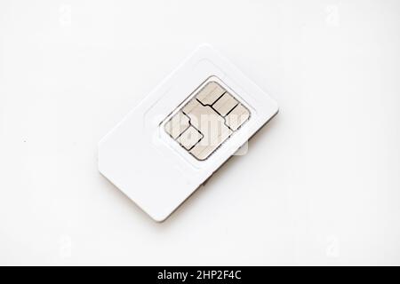 sim phone cards isolated on white background Stock Photo