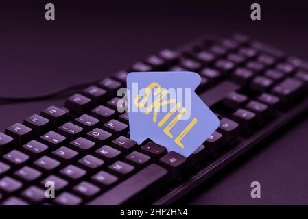 Conceptual caption Skill, Business concept ability to use one s is knowledge effectively and readily in execution Word Processing Program Ideas, Loggi Stock Photo