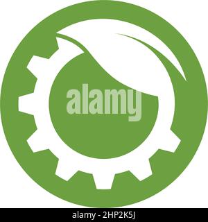 gear leaf 100% nature  vector icon illustration design Stock Vector
