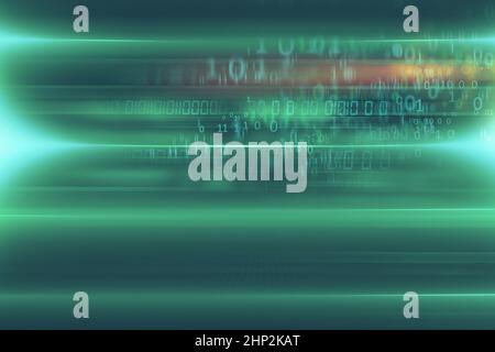 Digital abstract background with binary code at back Stock Photo