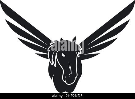 Pegasus unicorn with wings Vector icon Template  illustration Stock Vector