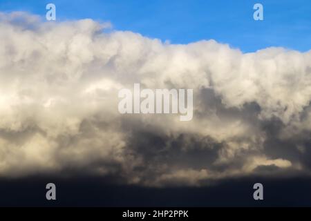 Stunning dark cloud formations right before a thunderstorm. Stock Photo