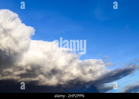 Stunning dark cloud formations right before a thunderstorm. Stock Photo
