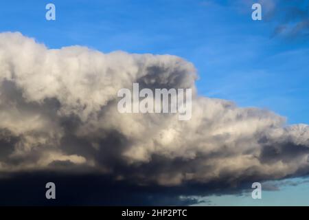 Stunning dark cloud formations right before a thunderstorm. Stock Photo