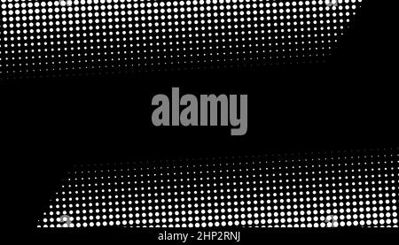 Retro halftone gradient from dots. Monochrome white and black halftone background with circles. Vector illustration Stock Vector