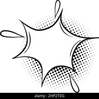 Comic splash template. Empty frame in comic effect style isolated on white background Stock Vector