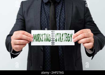 Text showing inspiration Marketing Strategy, Business idea Scheme on How to Lay out Products Services Business Presenting New Plans And Ideas Demonstr Stock Photo