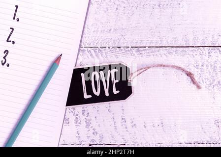 Handwriting text Love, Business showcase feeling of strong or constant affection for a person Feel deep romantic Listing Item Price And Tagging Piece Stock Photo