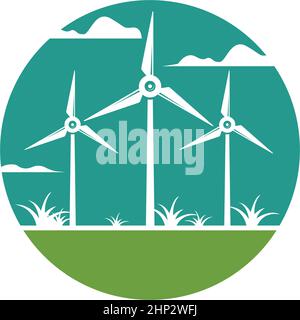 wind turbine icon vector illustration design template Stock Vector