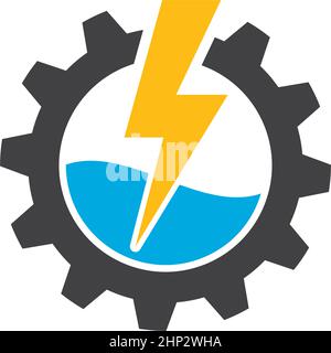 flash thunder bolt gear   illustration vector Stock Vector