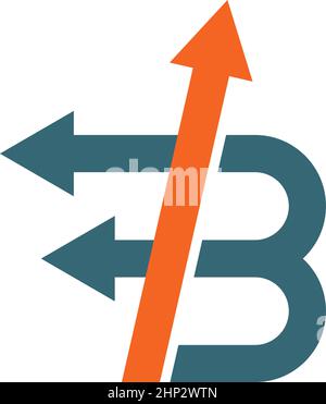 B Letter arrow   Icon  Vector Illustration Stock Vector