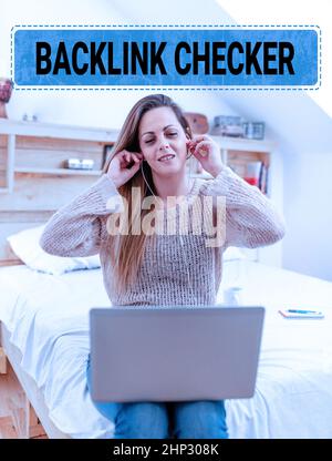 Text caption presenting Backlink Checker, Business showcase Find your competitors most valuable ones and spot patterns Creating New And Interesting On Stock Photo