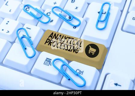Text caption presenting Analytical Processing, Business approach easily View Write Reports Data Mining and Discovery Creating New Typing Game Concept, Stock Photo