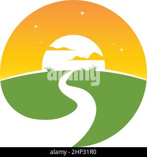 road way vector icon illustration design Stock Vector