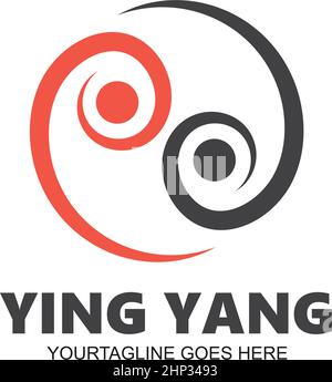 yin yang people concept design vector icon illustration Stock Vector