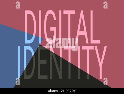Writing displaying text Digital Identity, Word Written on information on entity used by computer to represent agent Line Illustrated Backgrounds With Stock Photo