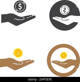 earning money icon vector illustration design template Stock Vector