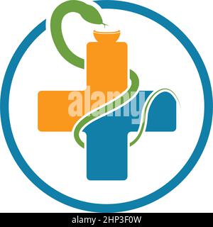 medical snake vector icon illustration Stock Vector