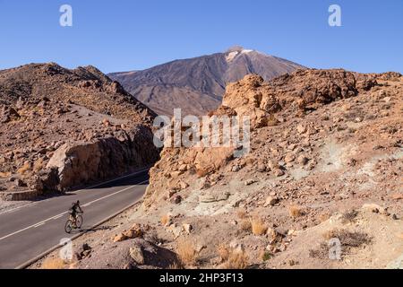 Road leading to Mount Teide, Tenerife, Canary Islands Stock Photo