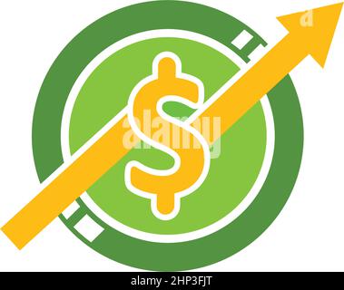 growing money  arrow    icon vector illustration Stock Vector