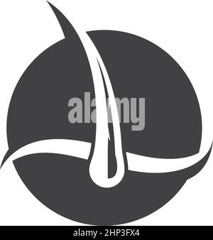 Follicle icon. Damaged hair root. Microscopic look on skin tissue ...
