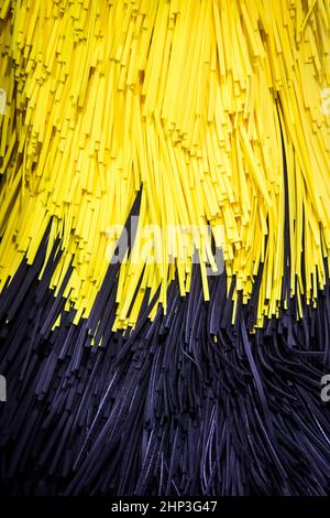 Close up shot of a brush in an automatic car wash tunnel. Stock Photo