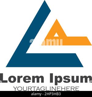 letter LA triangle vector icon illustration Stock Vector