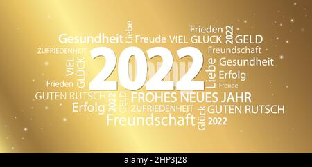 word cloud with new year 2022 greetings Stock Vector