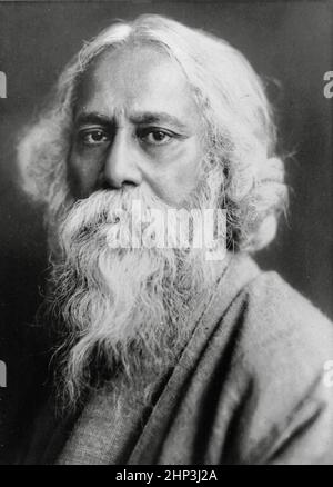 Portrait of the Indian writer and philosopher Rabindranath Tagore (1861 ...