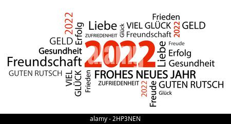 word cloud with new year 2022 greetings Stock Vector