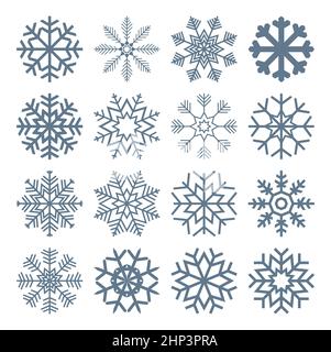 collection of different christmas snow flakes Stock Vector