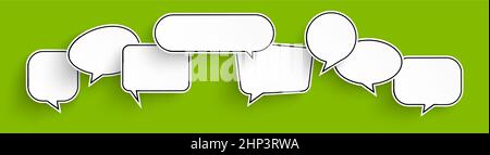 speech bubbles with shadow row Stock Vector