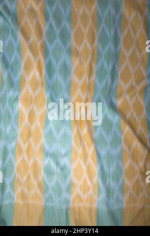Texture of hand woven cotton cloth, Thai cotton natural color dyed Stock Photo