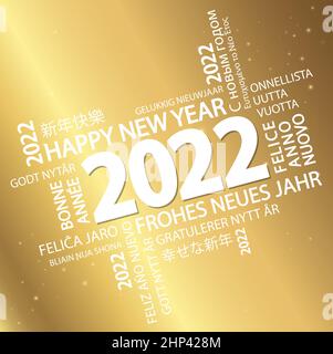 word cloud with new year 2022 greetings Stock Vector