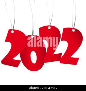 hanging new year 2022 numbers Stock Vector