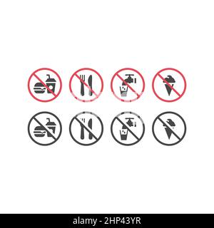 No food or drink red prohibition sign Stock Vector