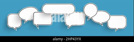 speech bubbles with shadow row Stock Vector